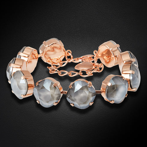 Браслет "Apžilbinošs Mirdzums IV (Темно-серый)" с кристаллами Swarovski™